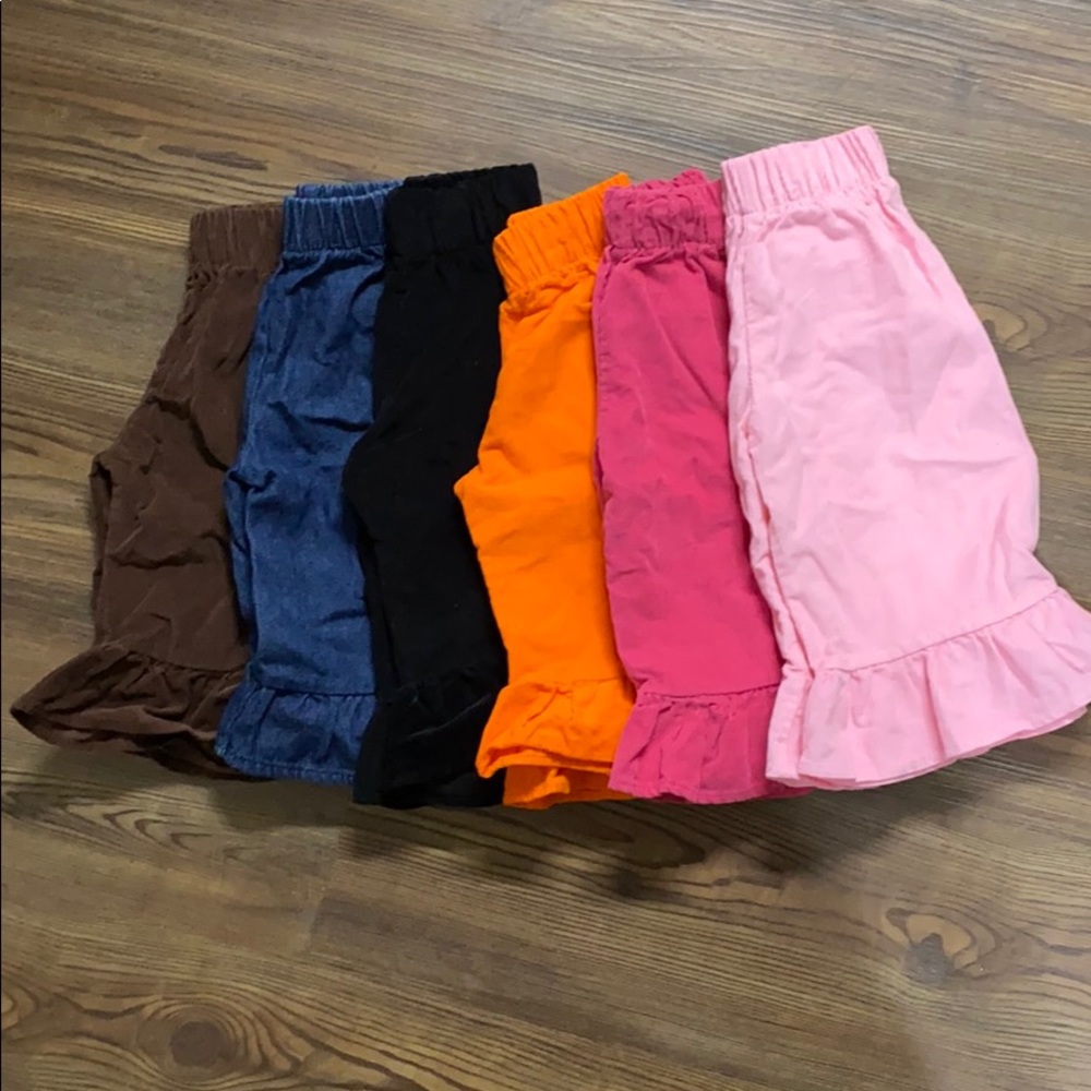 Wide leg ruffle pants for baby girl- 6 pairs